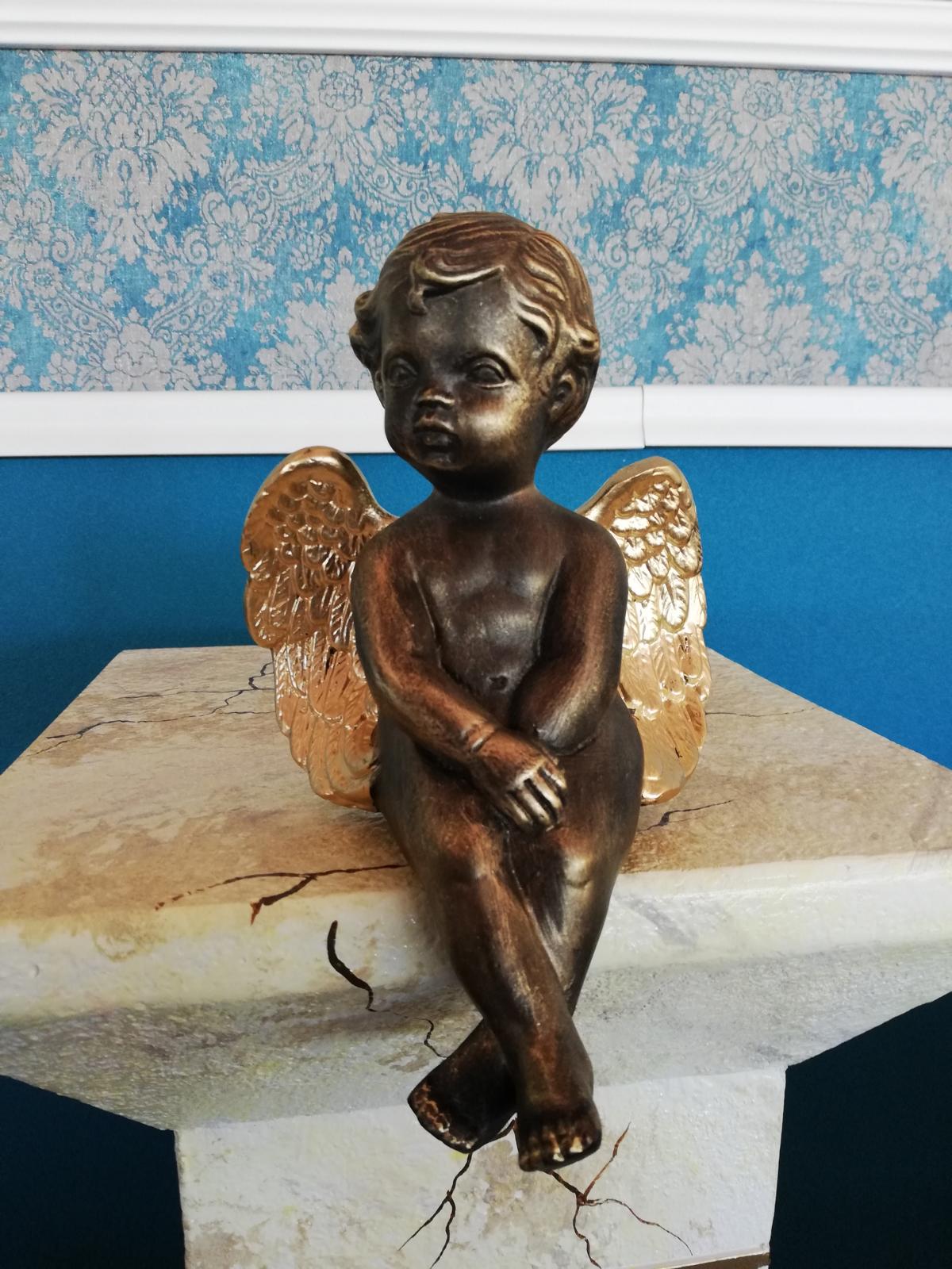 Figurine Sculpture Angel Gold Figures Angel Sculptures Design Statues Decoration