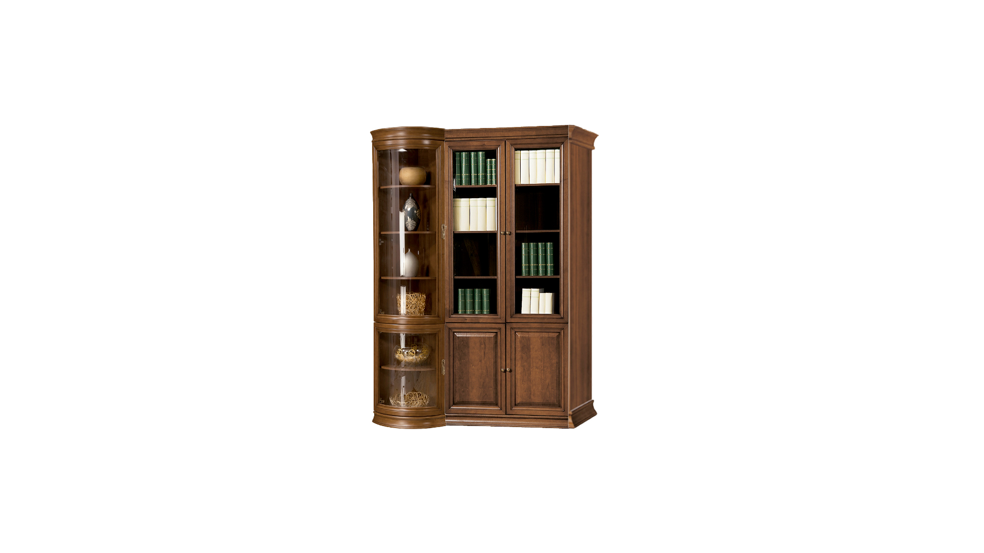 Luxurious brown office cabinet cupboard display cabinet wooden cabinet glass doors