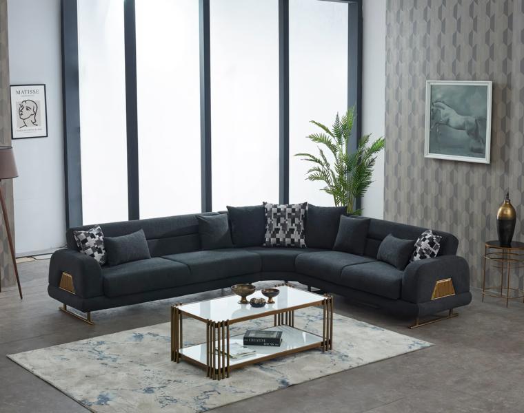 Fabric sofa corner sofa L shape upholstered sofa gray couch design corner sofa