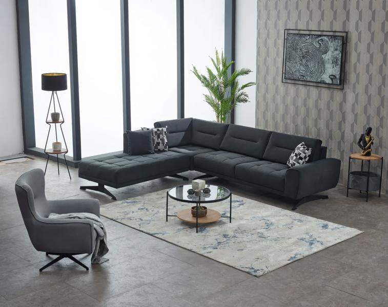Sofa set corner sofa L-shape armchair upholstered sofa gray fabric couch