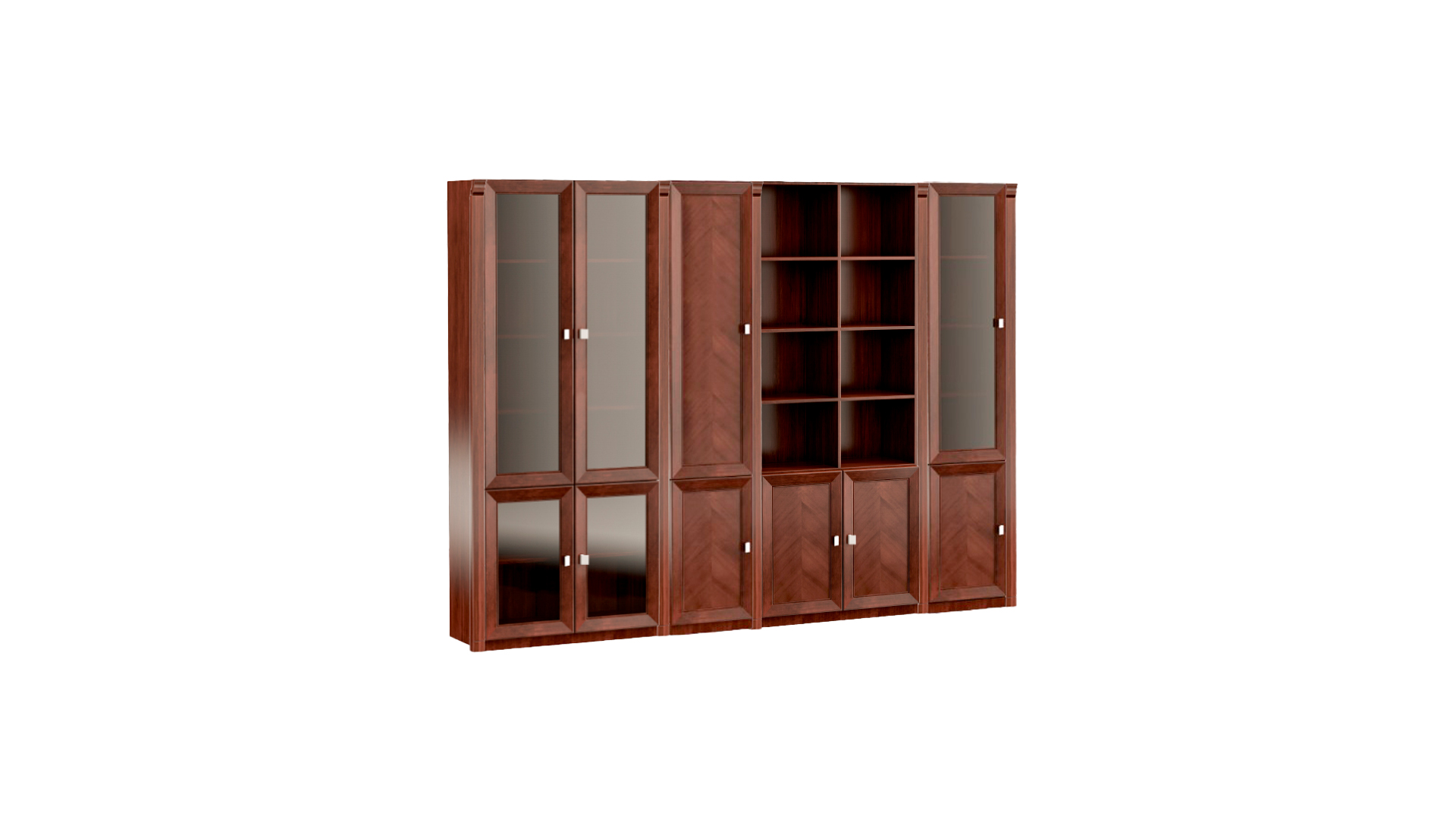 Brown Exclusive Office Cabinet Study Room Furniture Solid Wood Shelves
