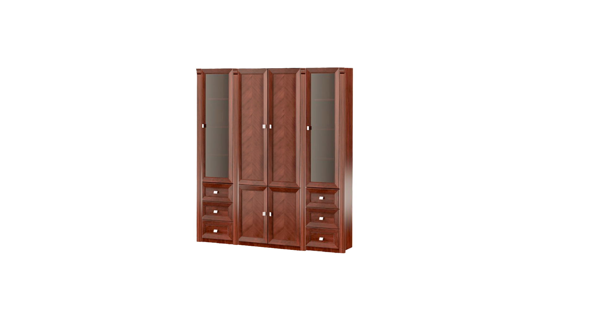 Classic brown office cabinet exclusive glass cabinet elegant wooden shelves
