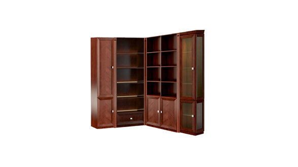Stylish brown corner cabinets living room wooden furniture classic office furniture