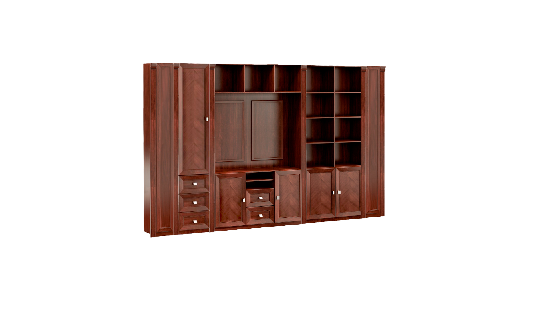 Brown Stylish Office Cabinet Solid Wood Designer Corner Cabinets Wooden Furniture