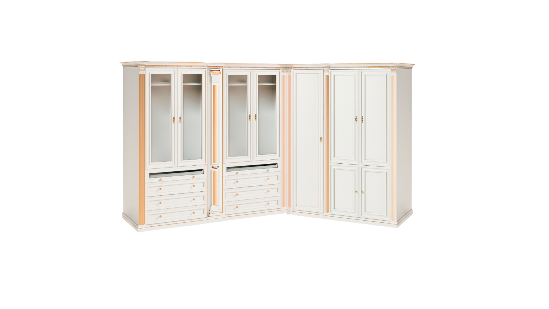 Exclusive White Wardrobe Solid Wood Cabinets Robust Storage Furniture