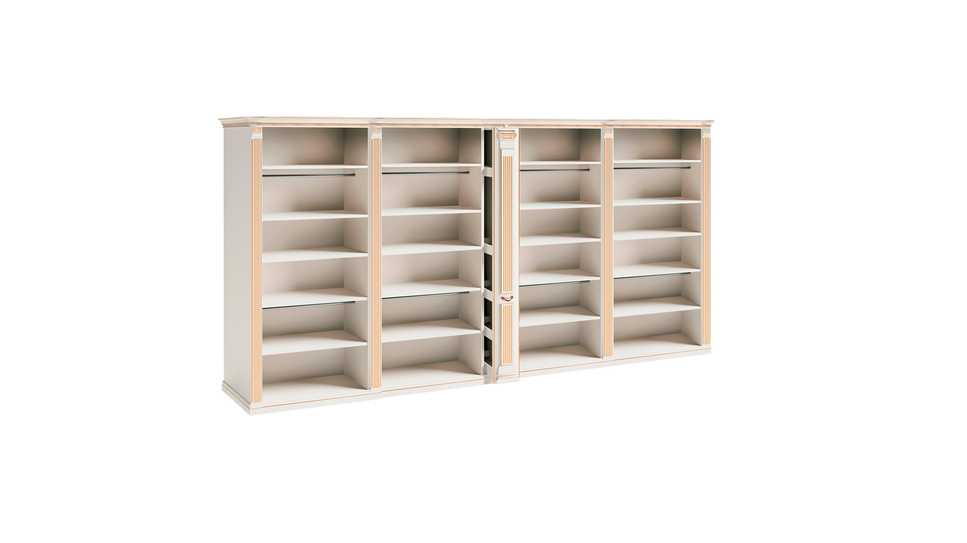 Exclusive White Wardrobe Modern Wood Furniture Designer Shelves