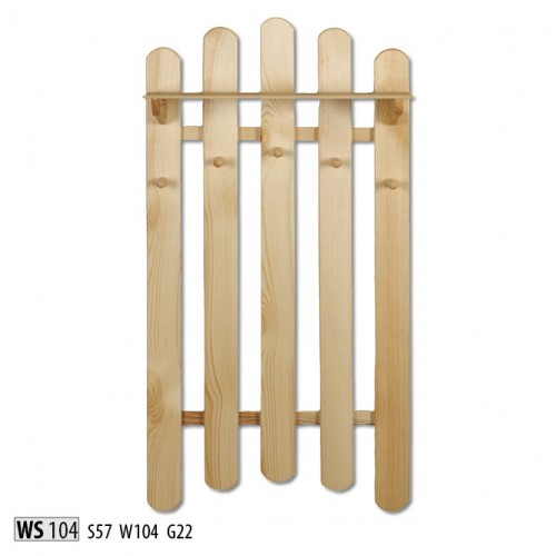 Coat panel wall coat rack wardrobe coat rail pine wood handmade