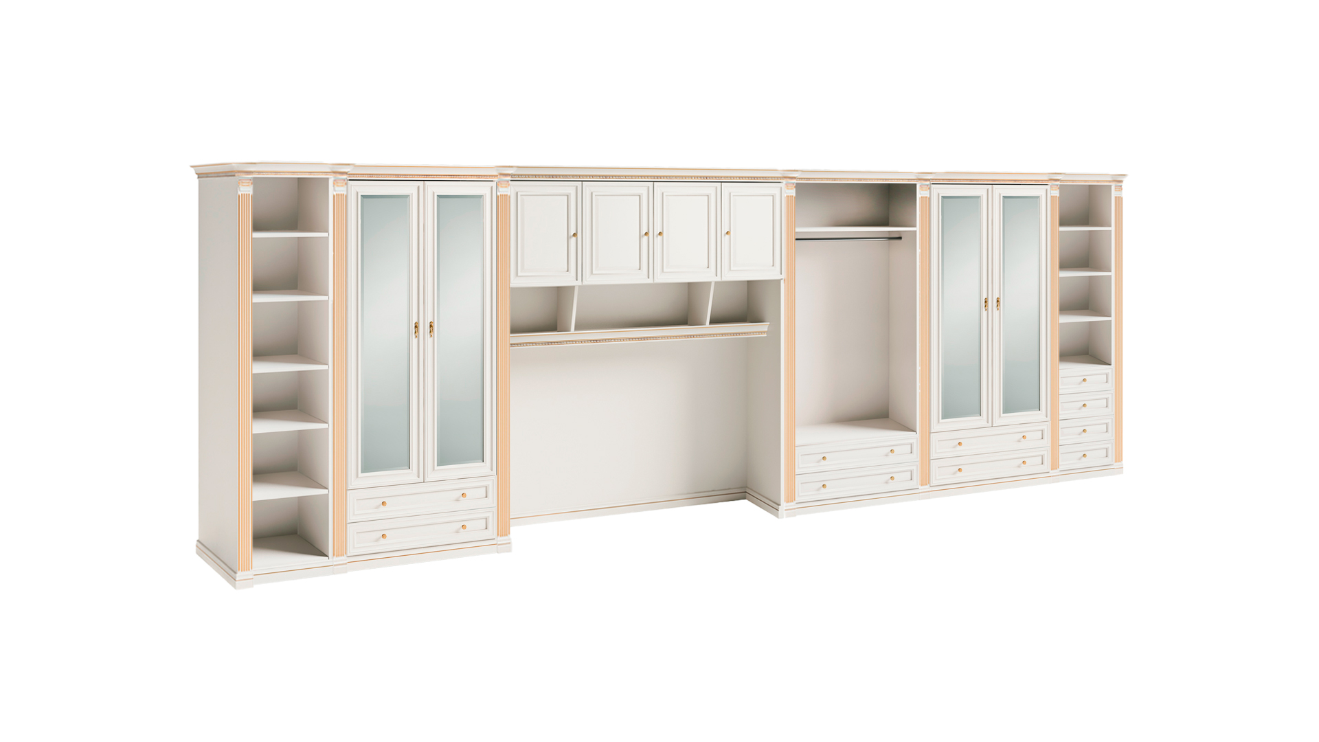 Ivory bedroom wardrobe designer corner cabinets elegant wardrobe