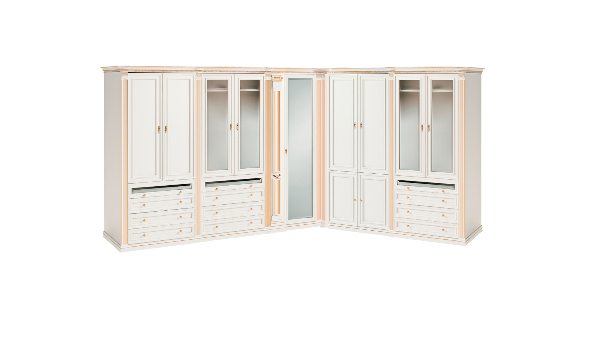 Walk-in modern wardrobe designer wooden corner cabinets wooden furniture