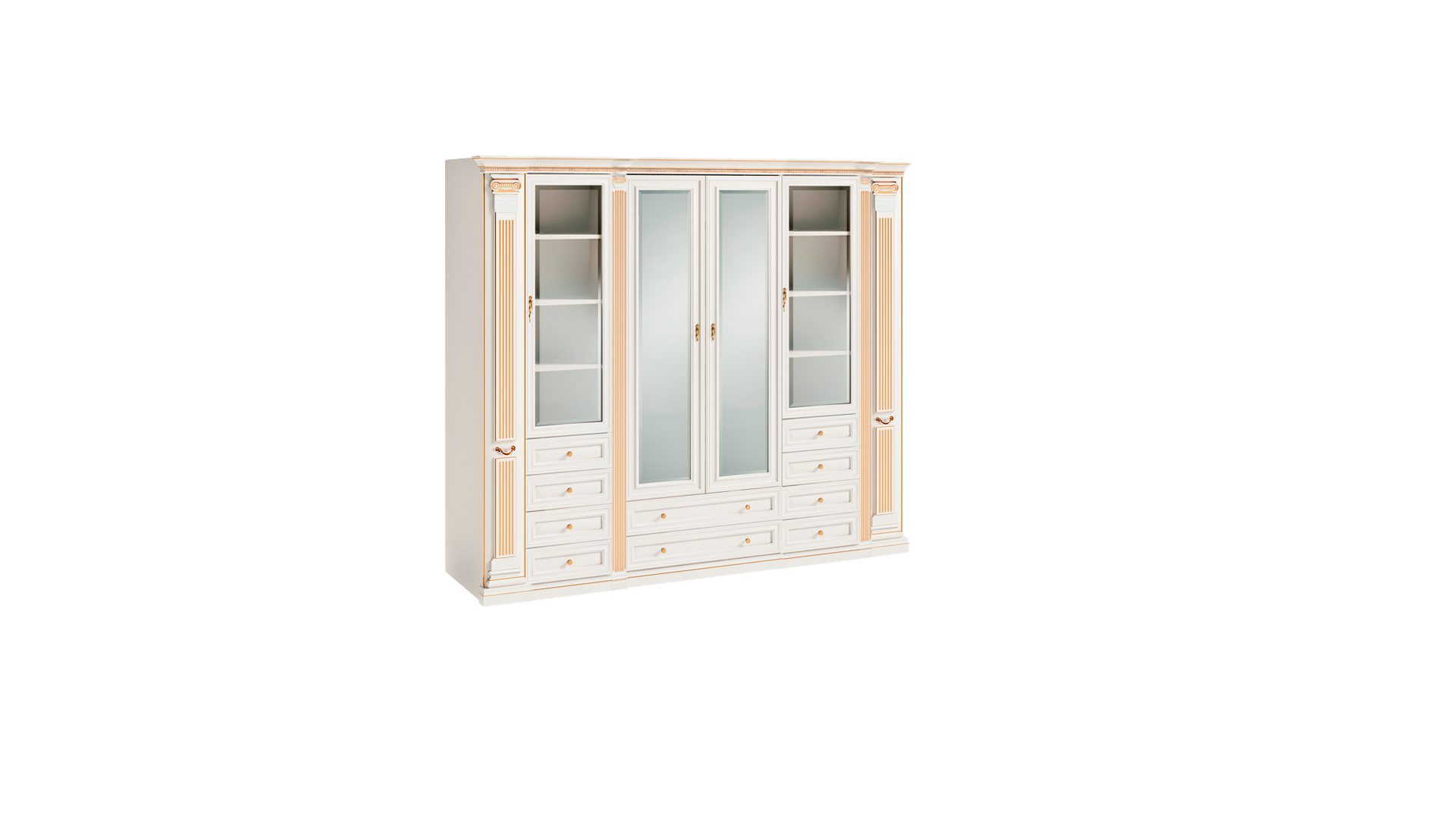 White bedroom mirror cabinet solid wood furniture designer cabinets