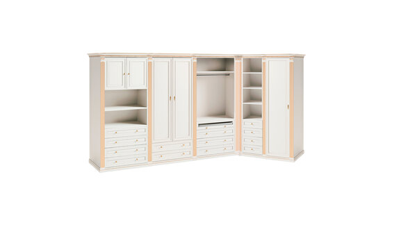 Stylish White Corner Cabinet Solid Wood Furniture Bedroom Cabinets