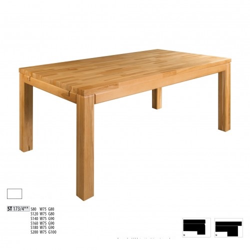 Table Dining Table Solid Furniture Dining Room 200x100cm Real Wood Solid Wood New Tables