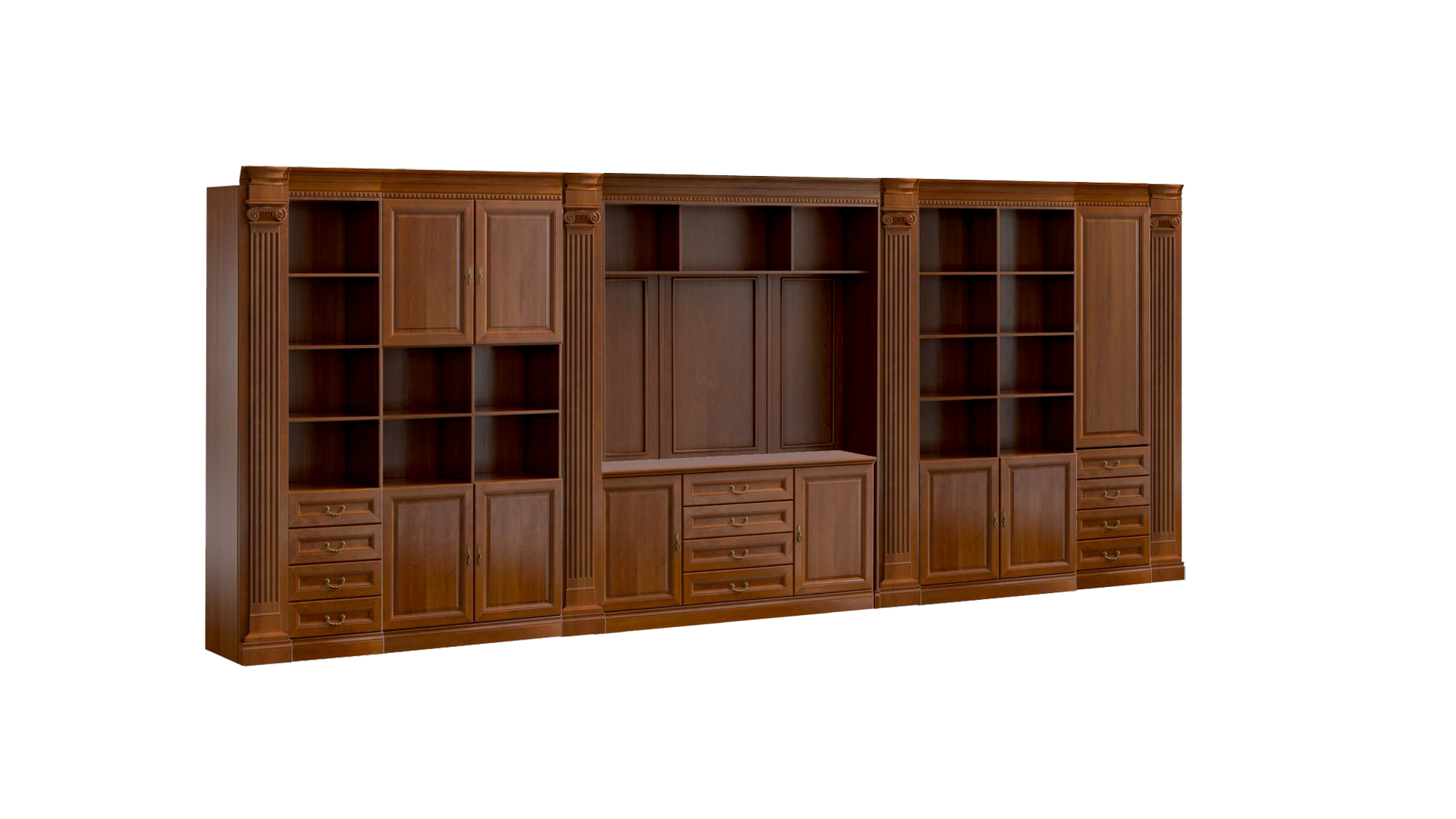 Brown luxurious office cabinet modern solid wood cabinets designer furniture