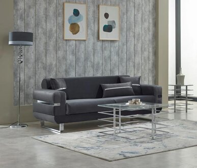 Three-seater fabric sofa luxury upholstered sofa 3-seater gray sofas