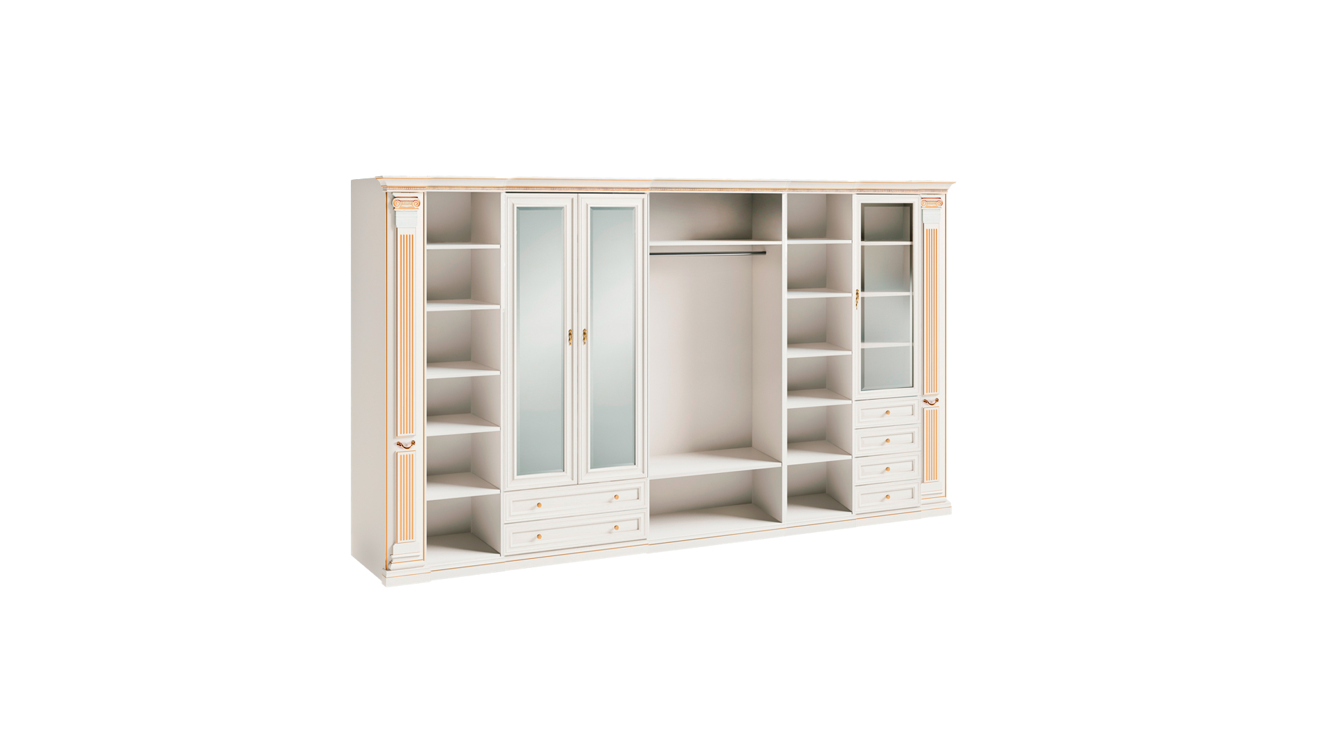 White Stylish Wardrobes Bedroom Luxury Wooden Furniture Corner Cabinet