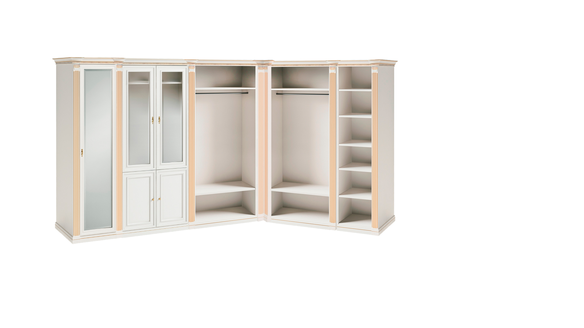 White solid wood corner cabinet exclusive designer bedroom fine furniture