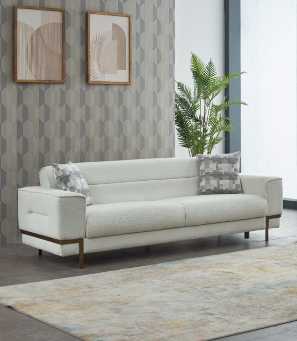 Luxury Sofa Couch Three-Seater Sofas 3-Seater Couches Upholstered Design White Lounge