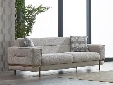 Luxury Couch Three-Seater Sofa Sofas 3-Seater Upholstered Design Beige Lounge