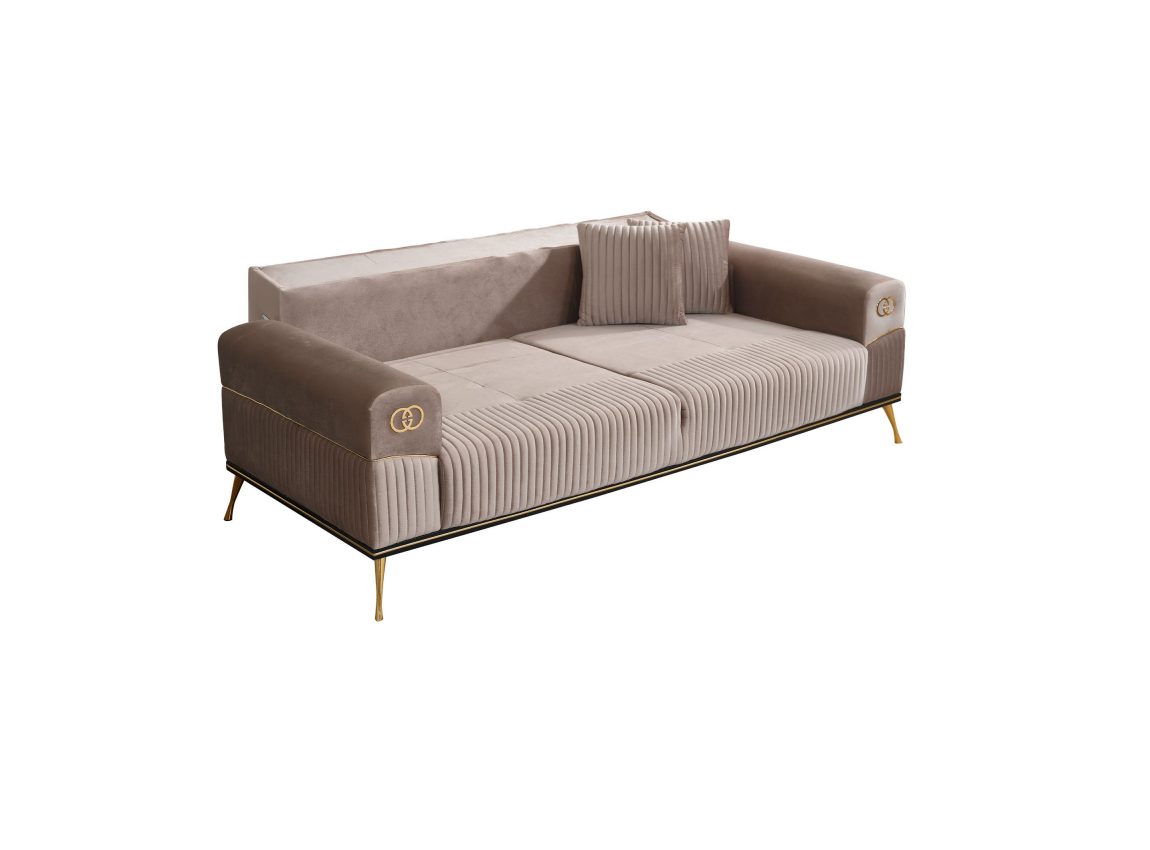 Textile Sofa 3-Seater Sofa Upholstered Sofas Design Couch Furniture Three-Seater New