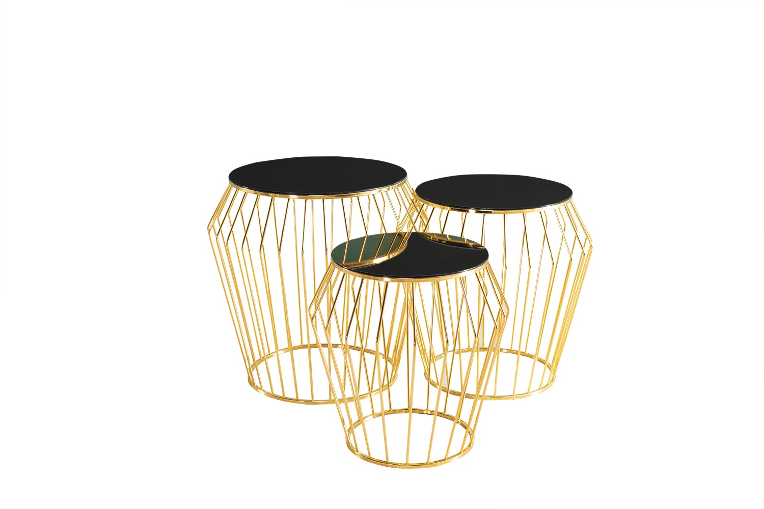 Complete side tables coffee tables sofa tables 3-piece coffee tables gold