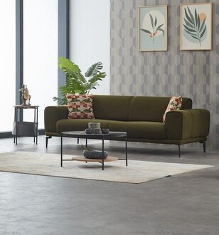 Upholstered Sofa Three-Seater Sofa 3-Seater Fabric Sofa Couch Green Luxury Sofas