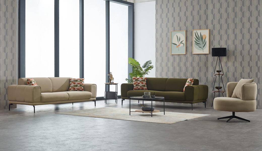 Sofa set couch upholstered sofa three-seater armchair 3-piece multicolored set