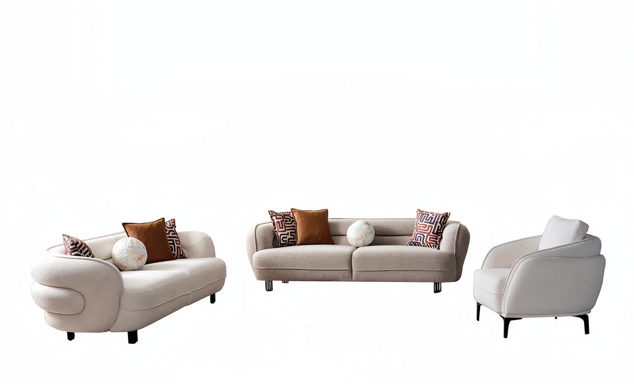 Sofa seating set armchair upholstered combination living room 3-piece