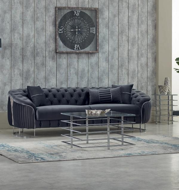 Upholstered sofa couch three-seater sofa 3-seater fabric sofa gray luxury sofas