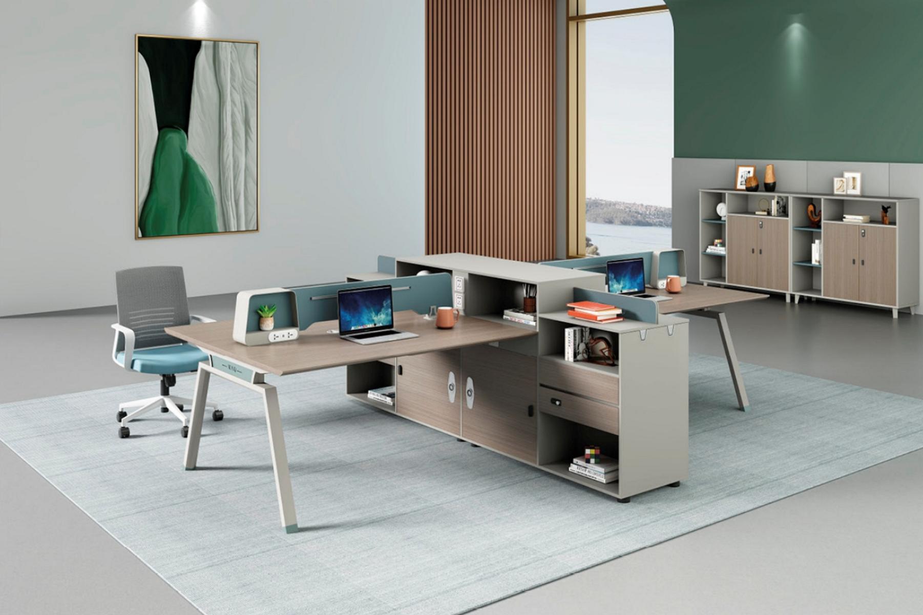 Team office table desk coworking communal desk for 4 people