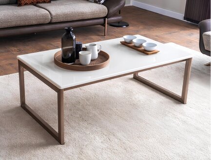 Luxurious White Coffee Table Living Room Furniture Wood Luxe Coffee Table