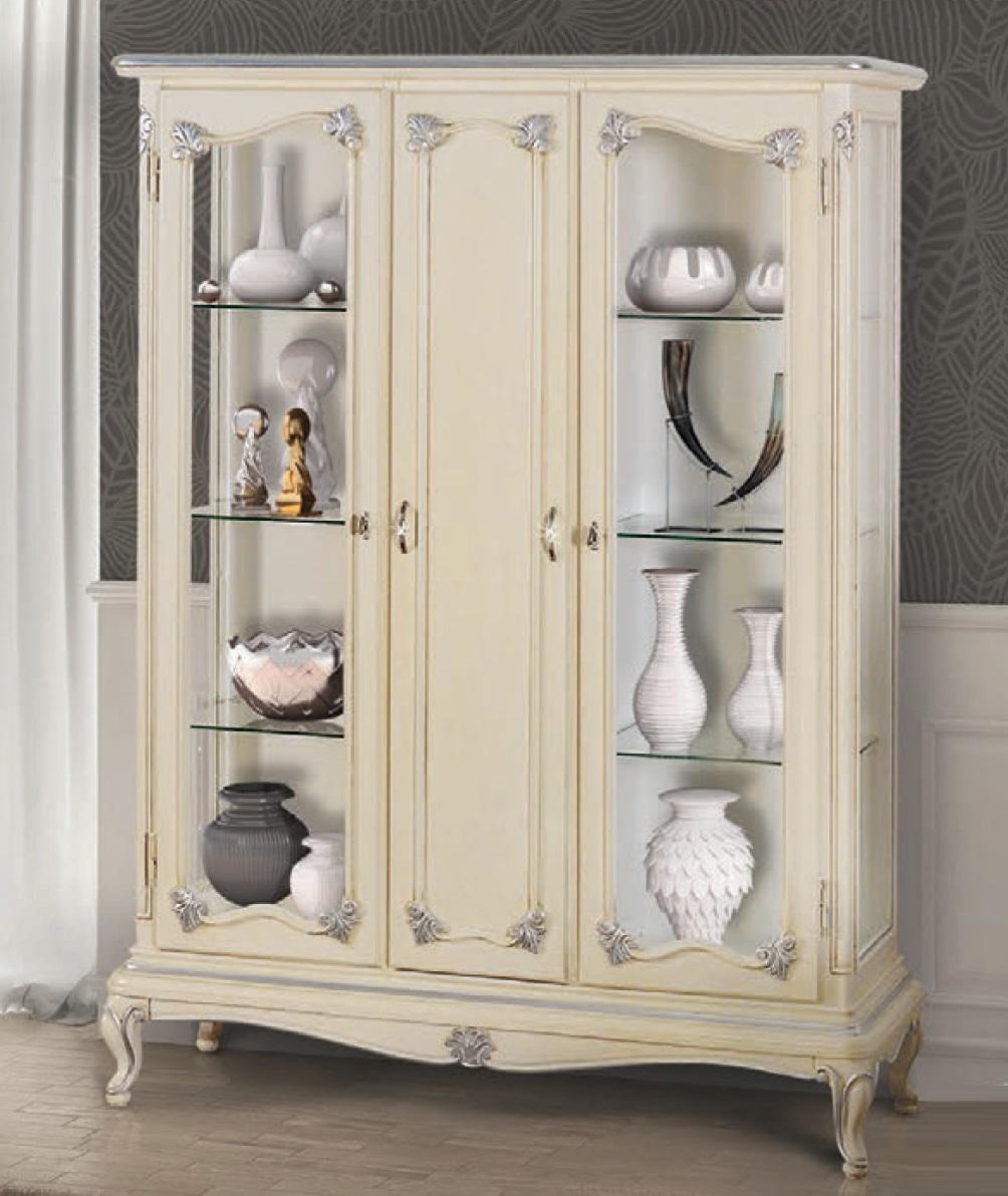 Showcase White Glass Cabinet Design Classic Cabinet Luxury Wooden Furniture Display Case New