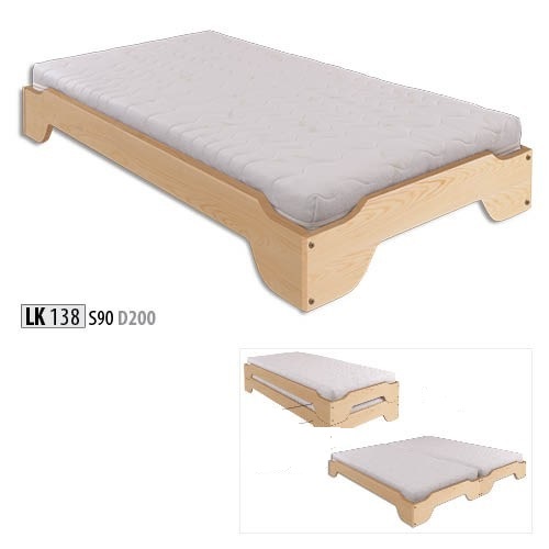Bed Solid Wood 90x200 Single Bed Pine Solid Youth Bed Full Wood Bed New