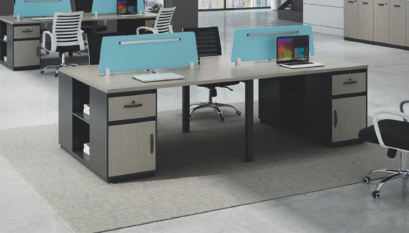 Desk Co-Working Table Team Office Table Community Desk for 4 People