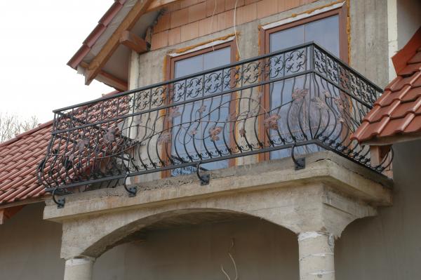 Wrought iron fence railing balcony fall protection stairs balconies handmade M128