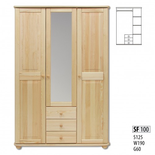 Pine wardrobe solid wood bedroom cabinet furniture country house new