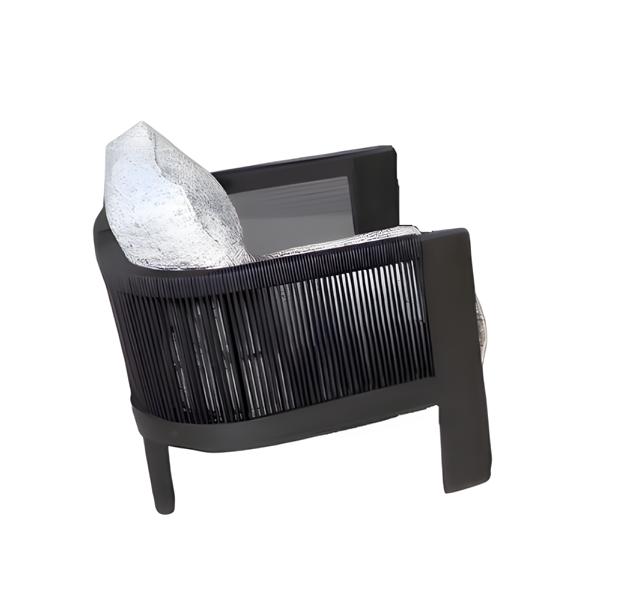 Garden chair lounge chair garden chair with cushions black