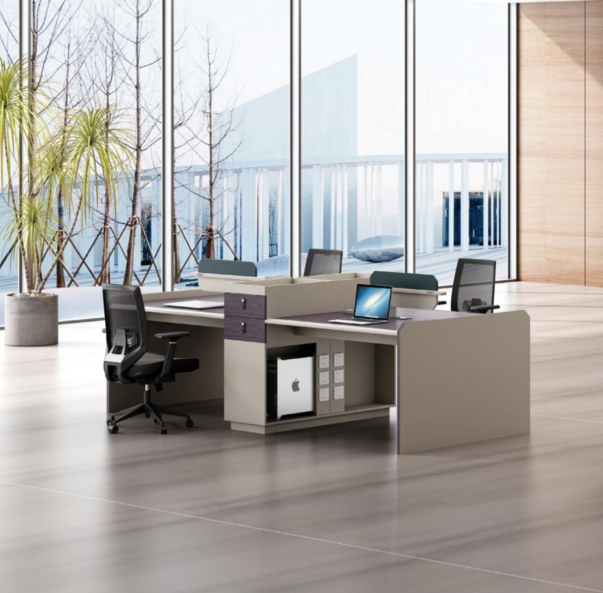 Group desk team workspace communal desk table furniture for 4 people