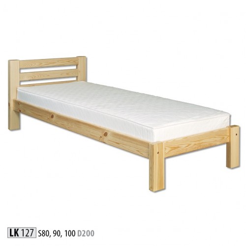 Bed single bed pine bed solid pine wood bed 100x200 bed frame wood new