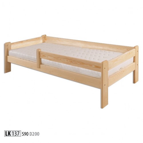 Bed youth bed pine children\'s bed solid wood wooden bed 90x200 with wooden bed frame