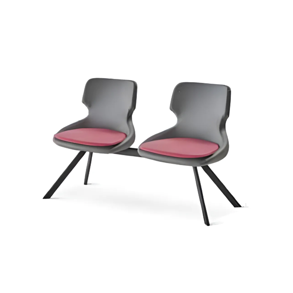 Office Chairs Modern Office Workspace Black Burgundy Leather 2-Seater