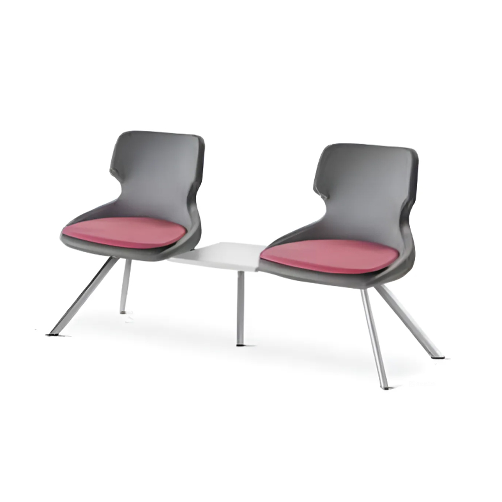 Office chairs 2-seater Black Office Bordeaux Modern Stainless Steel Leather Wood