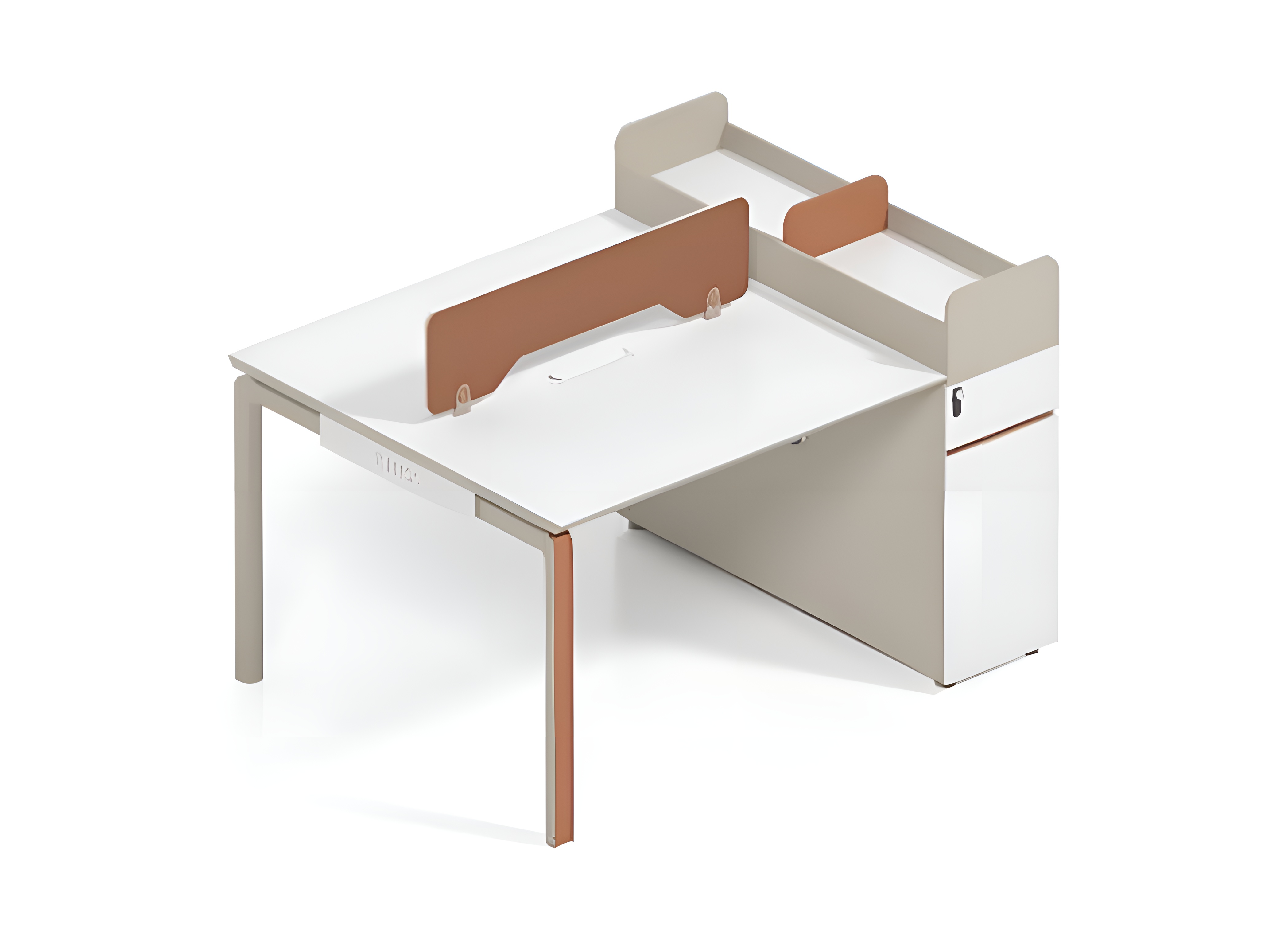 Designer desk for 2 people, elegant wooden office tables.
