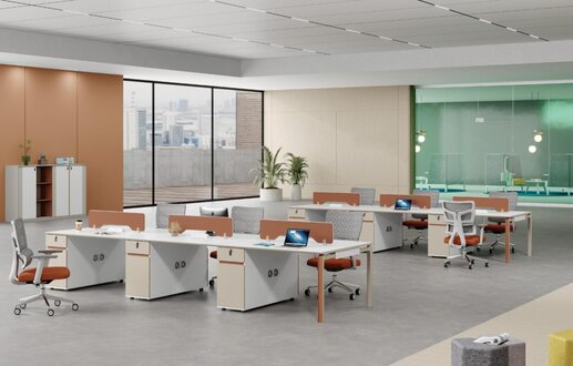 Workspace for 6 people Workspace desk Modern office equipment