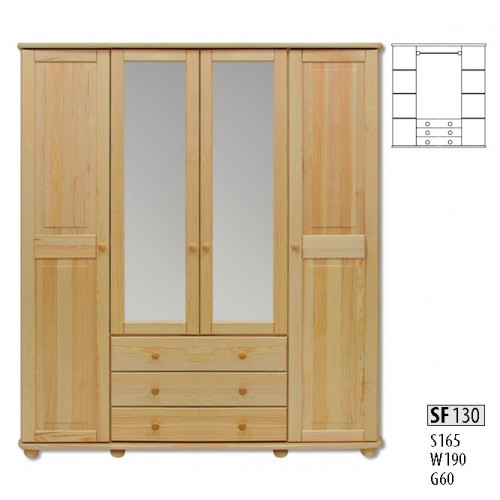 Wardrobe Cabinets Cupboard Wall Unit 4 Doors Wood Furniture Bedroom New