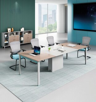 Modern table conference table with bookcase combination meeting tables 2 pcs.