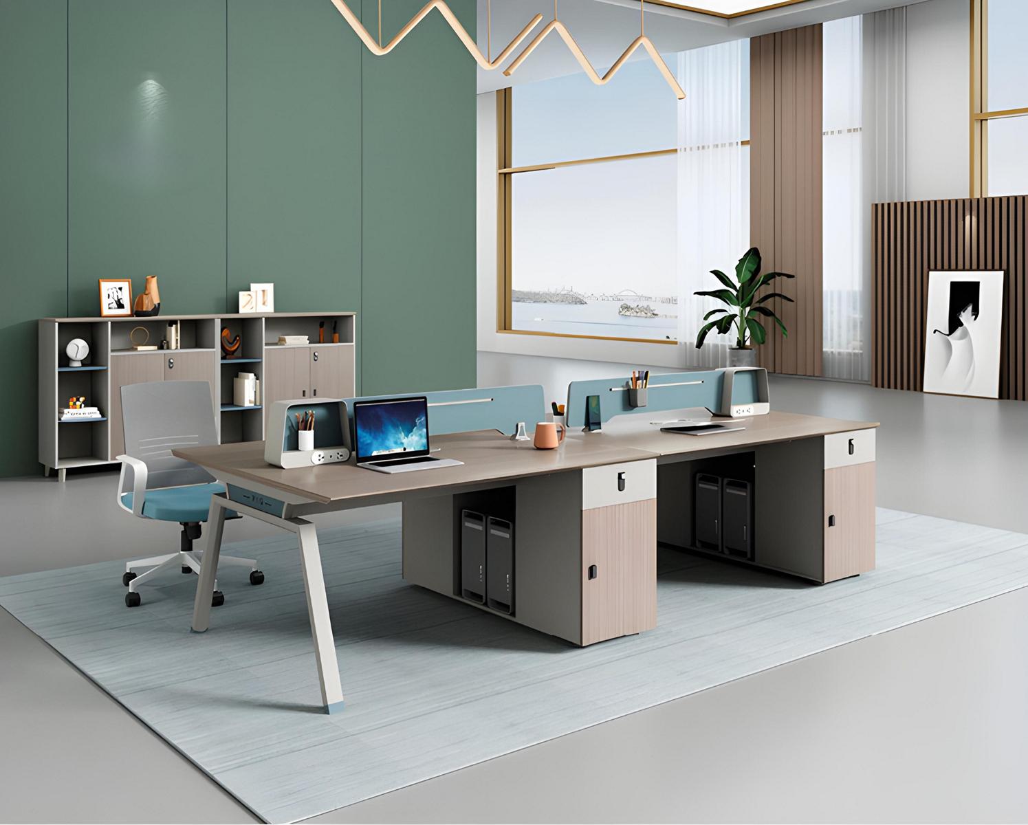 Team Desk Table Desks Office Furniture 240x120 + Filing Cabinet