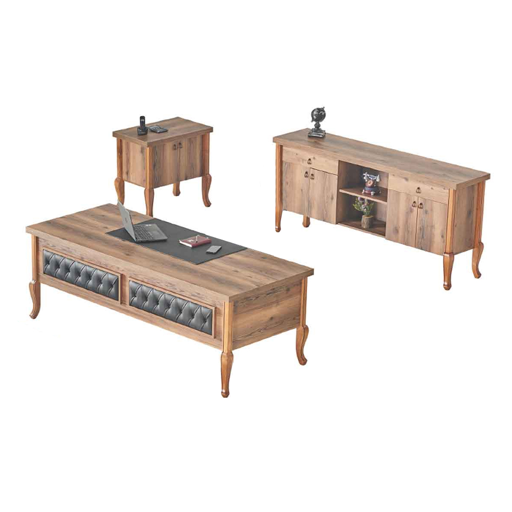 Desk Office Table Sideboard Chest of Drawers Office Furniture Classic Brown