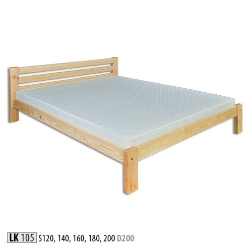Wooden bed slatted frame double bed solid wood furniture handmade 200*200 cm