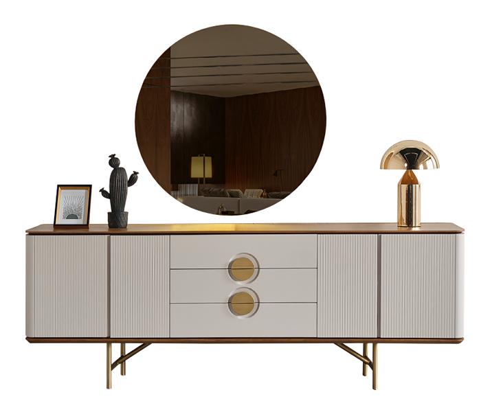 Harmonic dresser with mirror function Beige dresser dining room sideboard