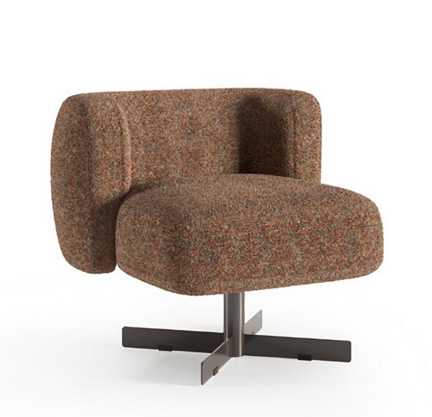 Comfortable living room chair stylish brown 1-seater relax lounge set